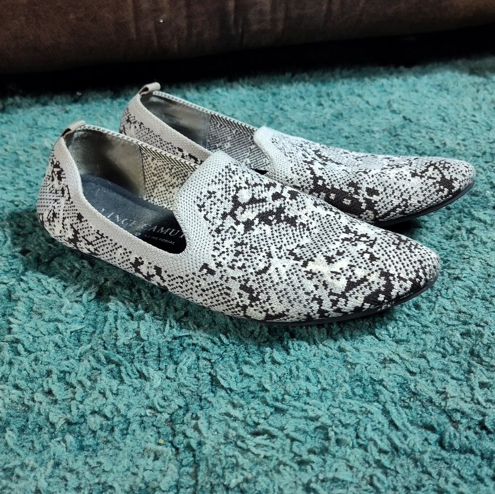 Vince Camuto Gray Snakeskin Loafer Flats 7.5M - Picture 5 of 13